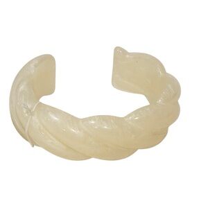 J. Crew Carved Resin Cuff Bracelet White Ivory Jewelry NEW